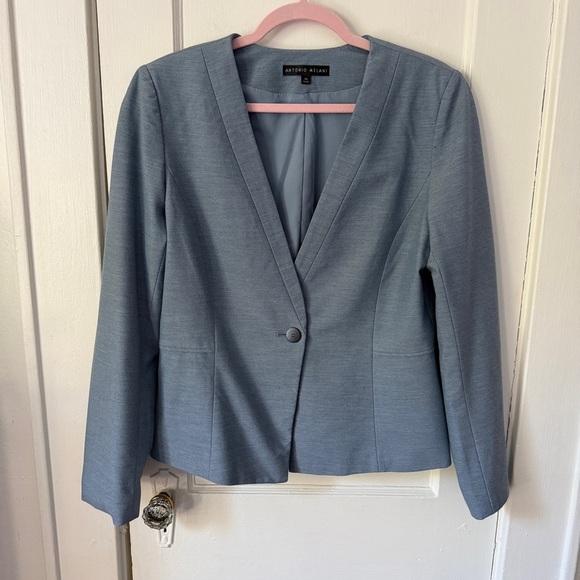 ANTONIO MELANI Jackets & Blazers - Antonio Melani Slate Blue One-Button Blazer Jacket Size 10